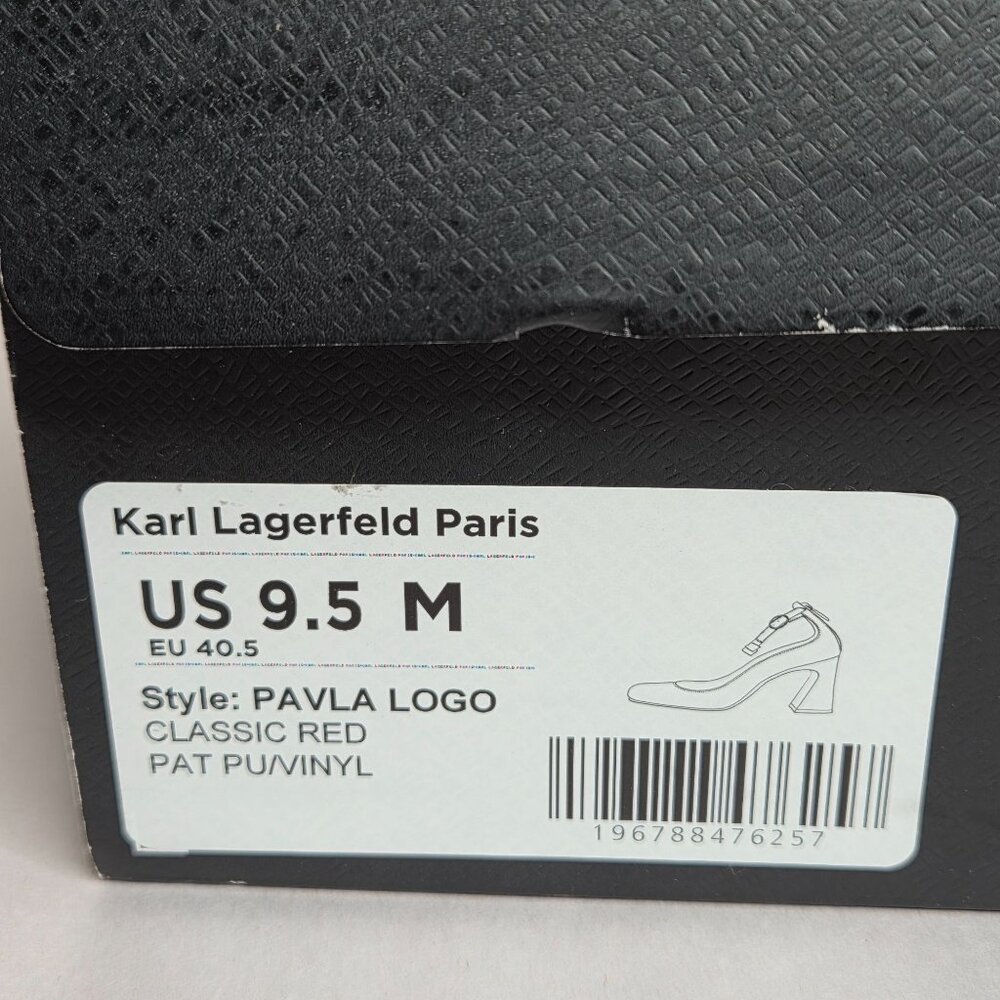 NWOT Karl Lagerfeld Paris Women's Pavla Logo Classic Red Pumps - Picture 7 of 7